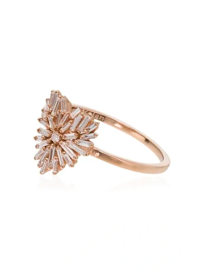 Suzanne Kalan White And Rose Gold Mini Heart Firework Diamond Ring
