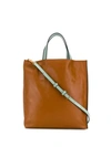 Marni Block Colour Shopping Bag In Brown