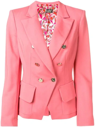 Elisabetta Franchi Double Breasted Blazer In Pink