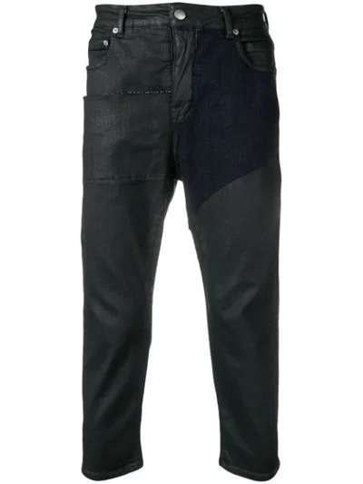 Rick Owens Panelled Cropped Jeans In Black