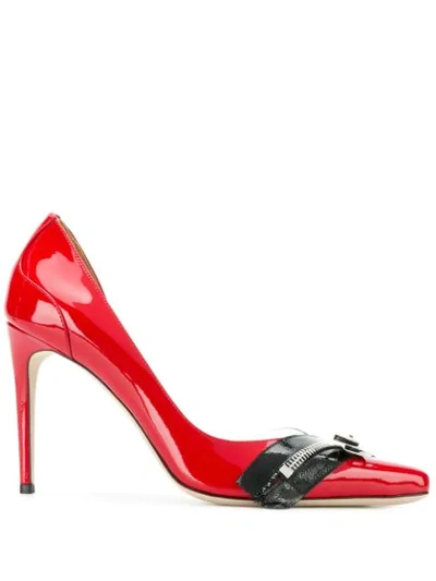 Dsquared2 Zip Half D'orsay Pumps In Red