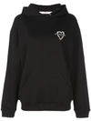 Givenchy Heart Logo-embroidered Cotton-jersey Hoody In Black