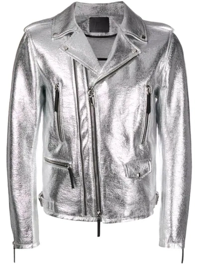 Giuseppe Zanotti Biker Jacket In Silber