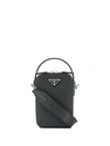 Prada Saffiano Leather Shoulder Bag In Black