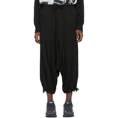 Yohji Yamamoto Black Twill Dropped Inseam Trousers