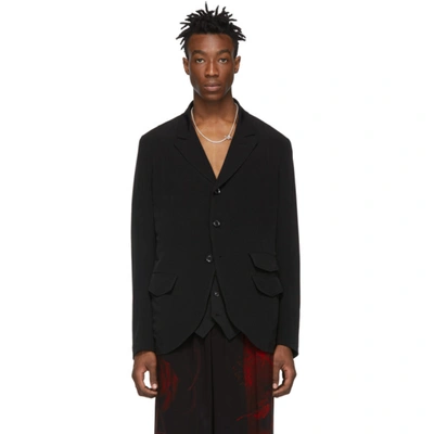 Yohji Yamamoto Crepe Blazer In Black