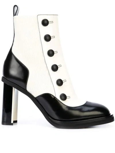 Alexander Mcqueen Victorian Block Heel Boots In Black