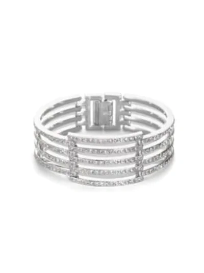 Adriana Orsini Open Pavé Bracelet In Rhodium