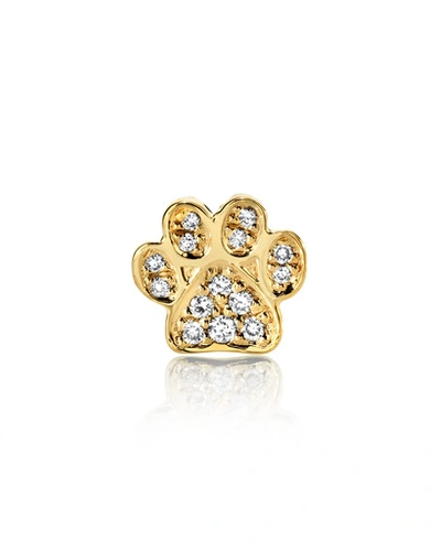 Sydney Evan 14k Diamond Paw Stud Earring, Single In Gold