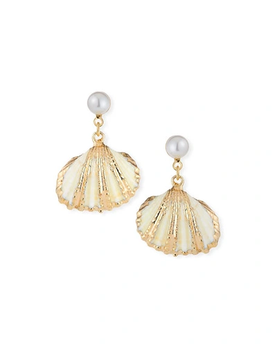 Auden Lala Shell-drop Earrings In Neutral Pattern