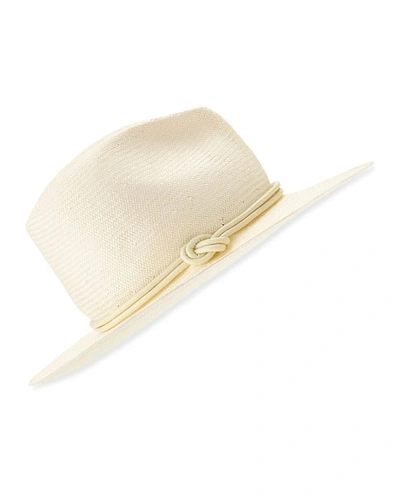 Tracy Watts Cap Cana Straw Fedora Hat In Ivory