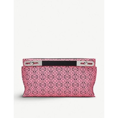 Loewe Missy Repeat Small Leather And Suede Bag In Wild Rose/black