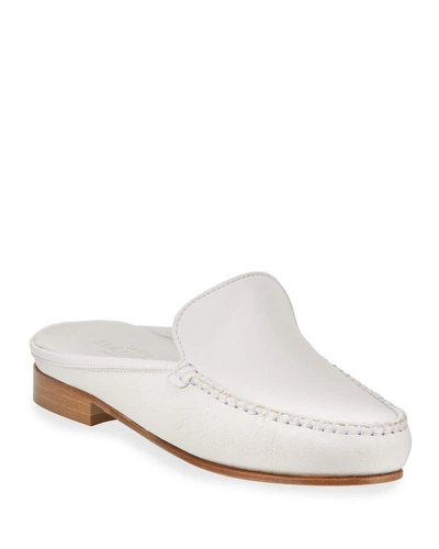 Sesto Meucci Sage Leather Loafer Mules In White