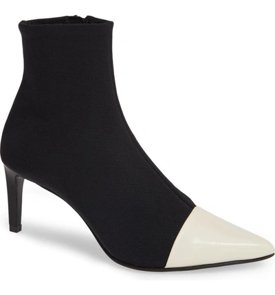 Rag & Bone Beha Stretch Cap-toe Booties In Black/ White