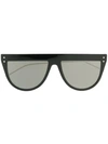 Fendi Flat-top Mirrored Shield Sunglasses In Black