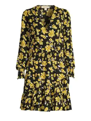 michael kors yellow floral dress