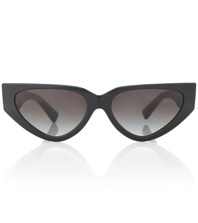 Valentino Cat-eye Acetate Sunglasses W/ V Temples In Black