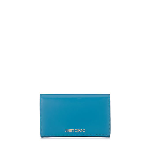 Jimmy Choo Marlie Robot Blue Spazzolato Leather Continental Wallet ...