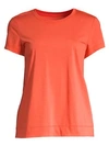 Lafayette 148 Modern Short-sleeve Cotton Jersey Tee In Peach Rose