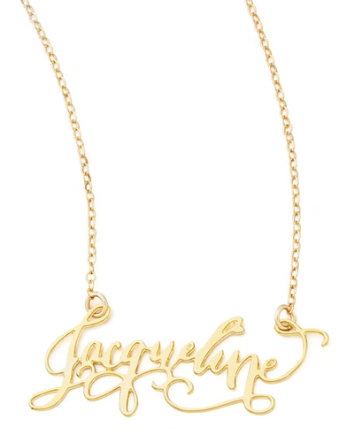 Brevity Personalized Gold-plate Calligraphy Necklace