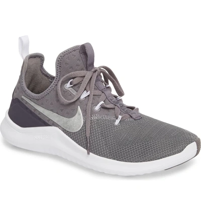 Nike Women's Free Tr 8 Low-top Sneakers In Gunsmoke/ Metallic Silver