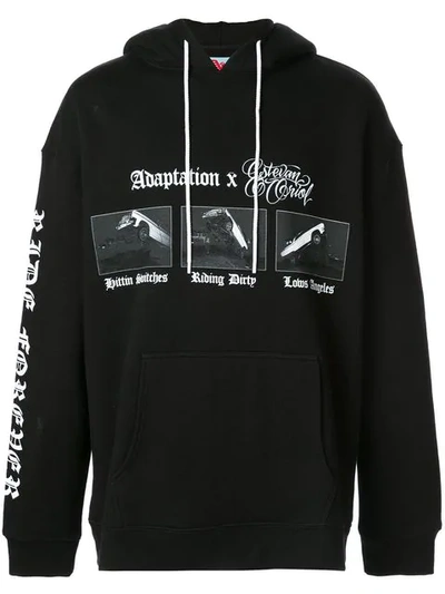 Adaptation Logo Print Hoodie In Black