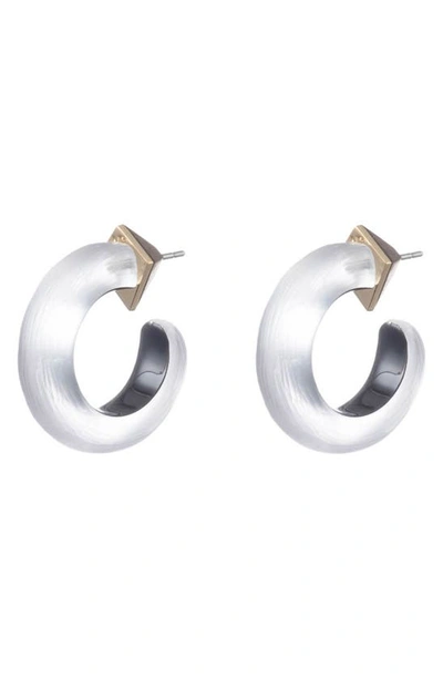 Alexis Bittar Small Thin Hoop Earrings In Silver