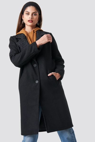 Na-kd Lapel Collar Long Coat Black