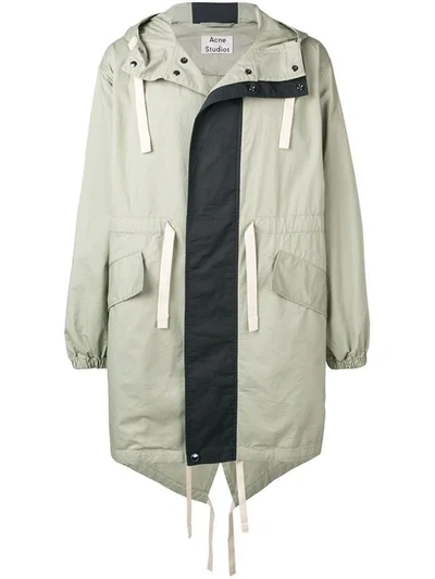 Acne Studios Ola Cotton Hooded Parka Jacket In Neutrals