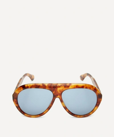 Gucci Navigator Acetate Sunglasses In Blue