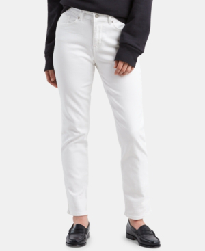 white levi's straight leg jeans