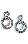 Lele Sadoughi Double Ring Hoop Earrings In Turquoise Confetti