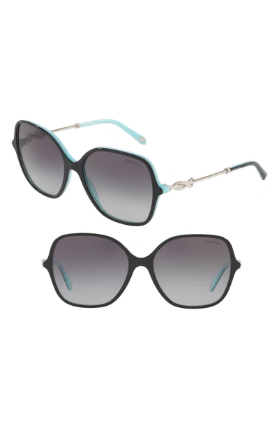 Tiffany & Co Tiffany 57mm Sunglasses In Black/ Azure Gradient