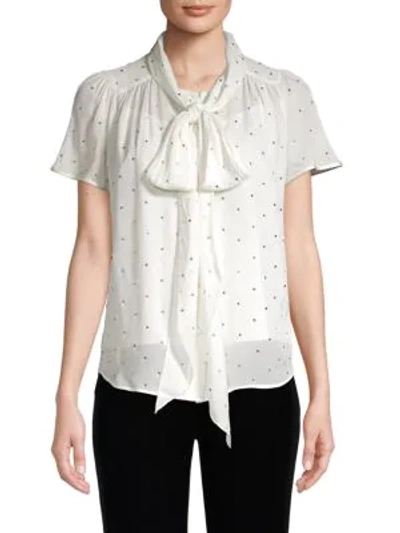 Marc Jacobs Printed Silk Top In White