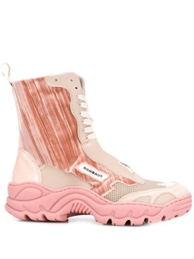 Rombaut Contrast Panel Boots In Pink