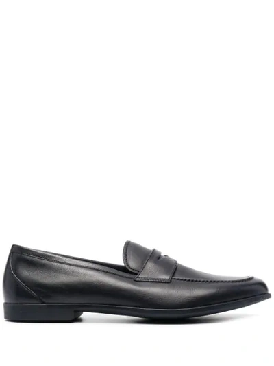 Fratelli Rossetti Leather Penny Loafers In Blue