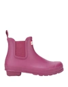 Hunter Ankle Boots In Purple