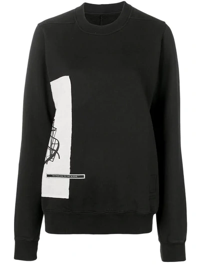 Rick Owens Drkshdw Contrast Print Sweatshirt In Black