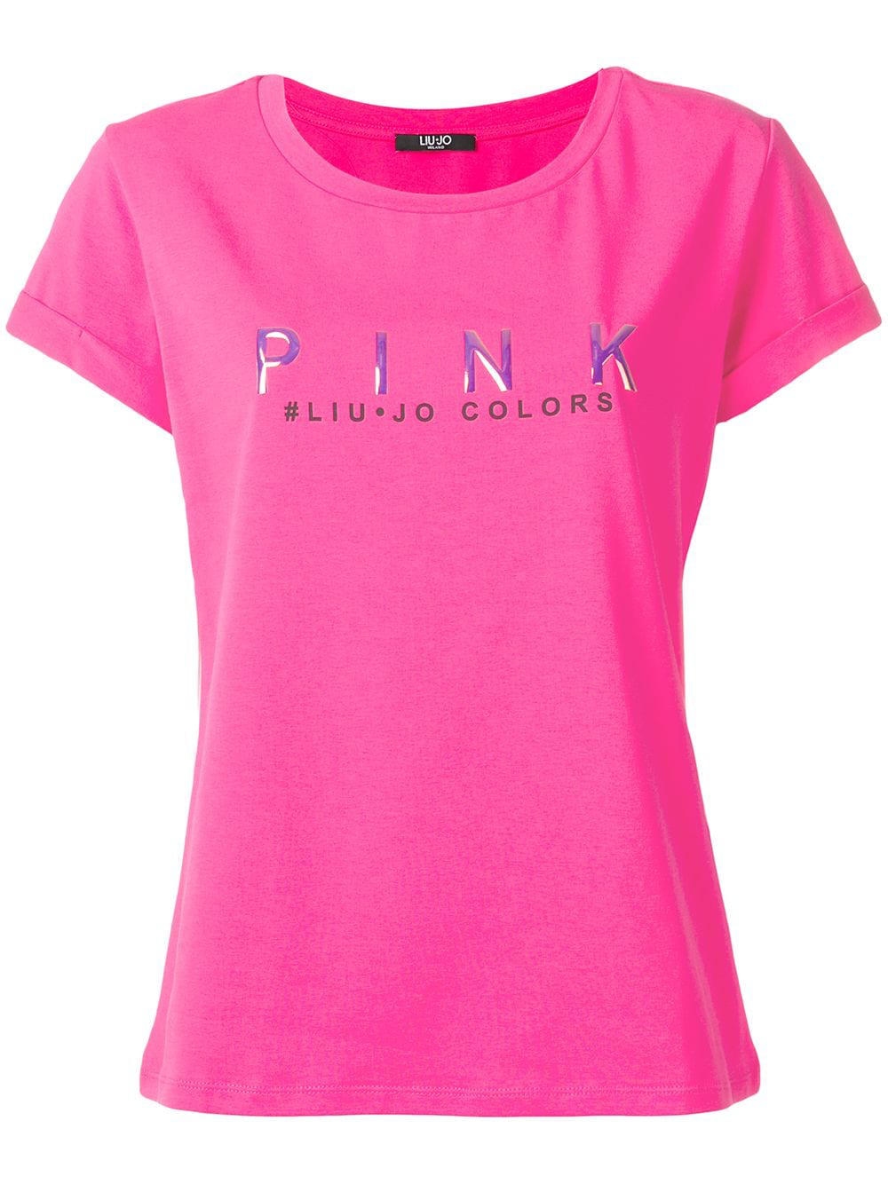Liu •Jo Liu Jo Pink Logo T-Shirt In 82043 Strong Pink | ModeSens