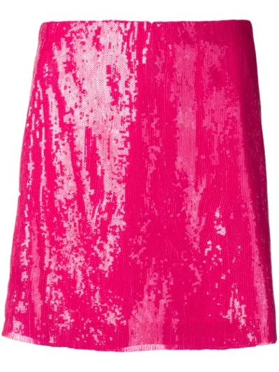 Alberta Ferretti Fuchsia Sequin Skirt In Pink