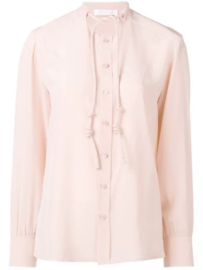 Chloé Knotted Tie Neck Shirt In Pink