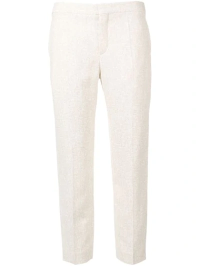 Chloé Cropped Tailored Trousers In Neutrals