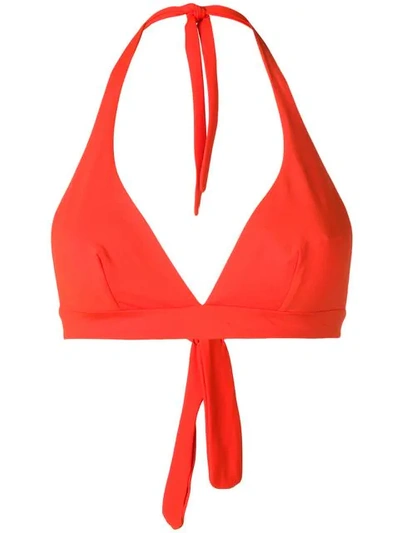 Gentry Portofino Halterneck Bikini Top In Orange