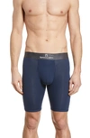 Tommy John Second Skin Gunmetal Waistband Boxer Briefs In Dress Blues