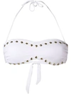 Moschino Studded Bikini Top In White