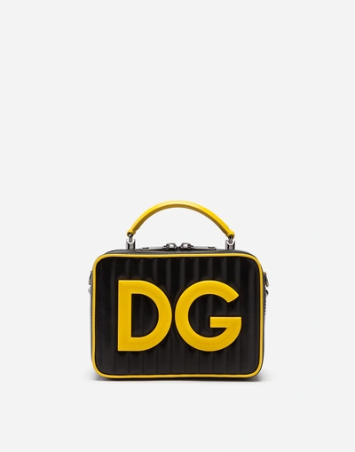 Dolce & Gabbana Dg Girls Large Bag In Coated Canvas In Black