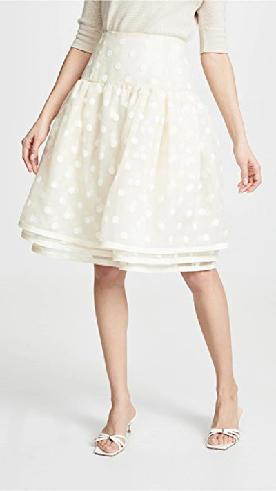 Marc Jacobs Layered Polka Dot Tulle Skirt In Ivory