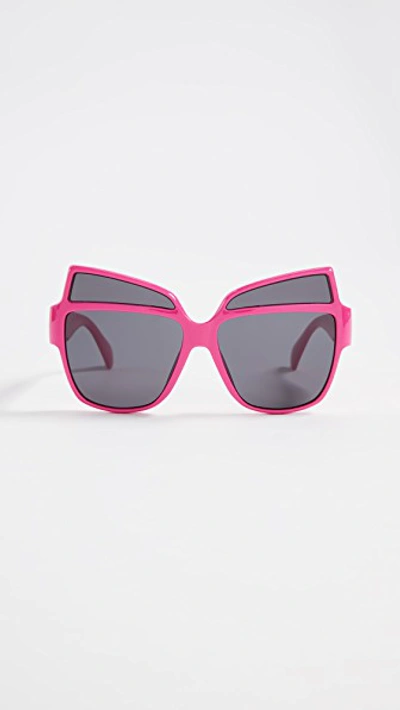 Moschino Oversized Acetate Sunglasses In Fuschia