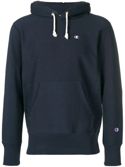 Champion Embroidered Logo Hoodie In Nny  Navy