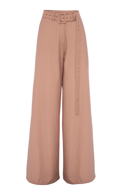 Anna Quan Max Belted High Rise Pants In Pink